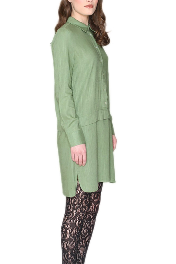 Pepaloves Melania long sleeved shirt dress green