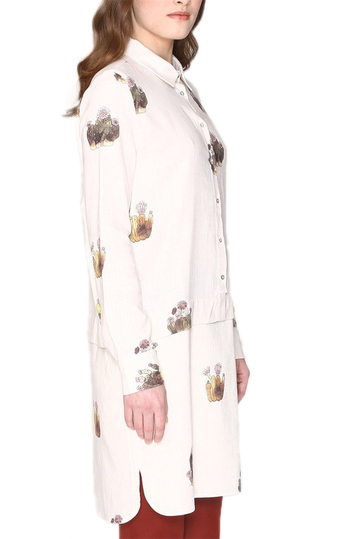 Pepaloves Melania long sleeved shirt dress cream