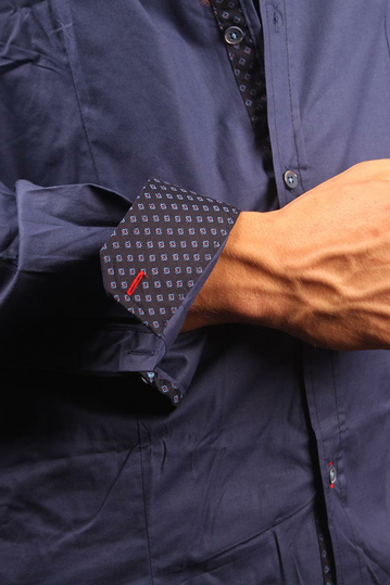 Best Choice ανδρικό slim fit μακρυμάνικο πουκάμισο navy