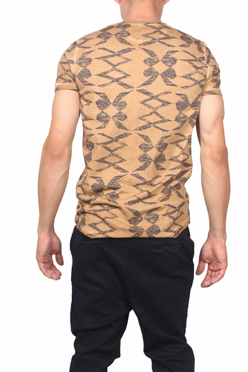 Best choice ανδρικό T-shirt μπεζ με τσεπάκι