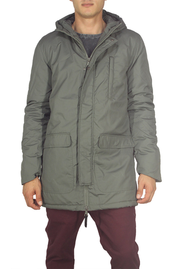 Anerkjendt Pileman padded parka with hood in gunmetal grey