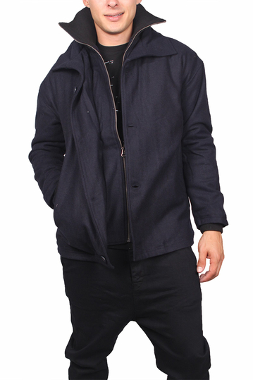 Anerkjendt wool mix jacket Cheuk black iris