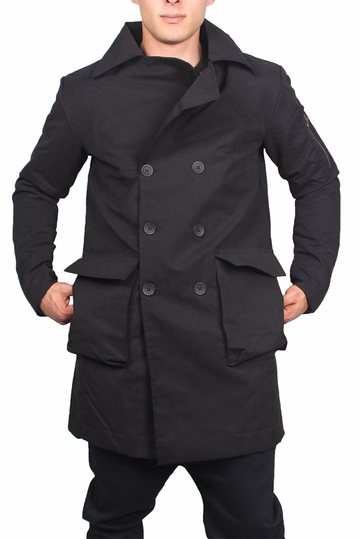 Anerkjendt σταυρωτό τζάκετ Chuel μαύρο