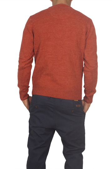 Superior Vintage ανδρικό πουλόβερ κεραμιδί με τσέπη