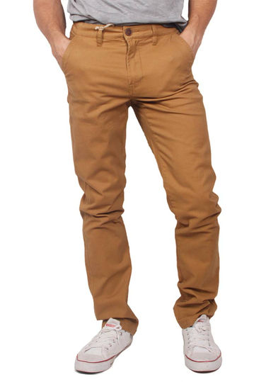 Ανδρικό slim fit chino παντελόνι camel