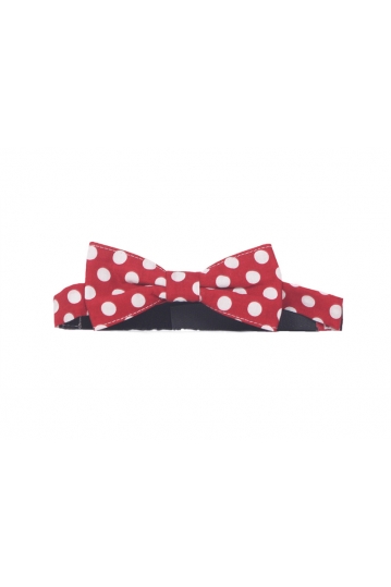 Cotton polka dot bow tie red