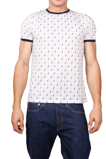 French Kick T-shirt white with all over Zap print