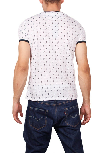 French Kick T-shirt λευκό με all over Zap print
