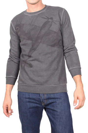 French Kick sweatshirt Looping stone washed grey