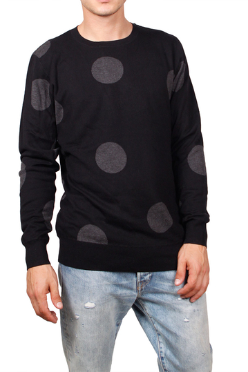 Globe Omeo sweater black with jacquard dots