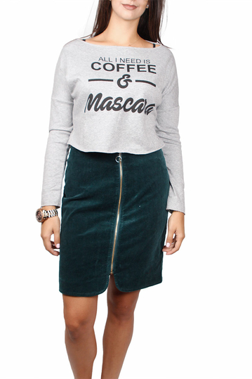 Migle + me crop sweatshirt All i need is coffee