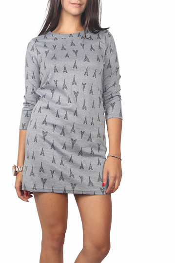 Migle + me V-back mini dress in grey melange