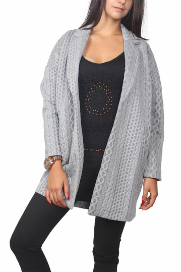 Soft Rebels Unni open front cocoon blazer light grey