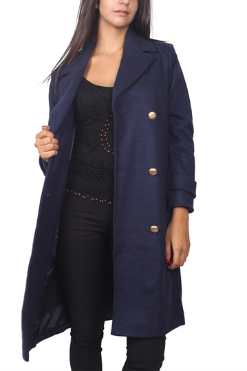 Soft Rebels Peach navy σταυρωτό παλτό