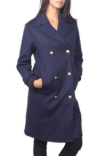 Soft Rebels Peach navy σταυρωτό παλτό