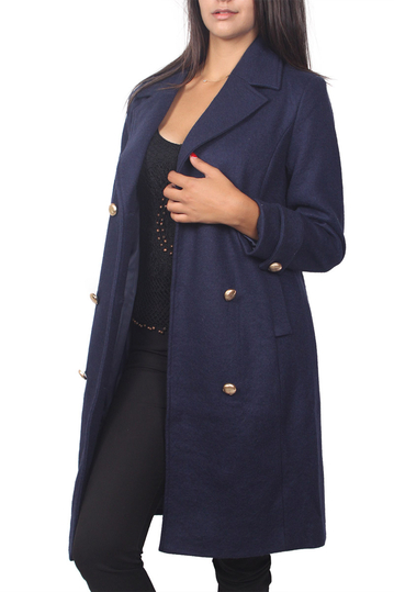 Soft Rebels Peach navy σταυρωτό παλτό