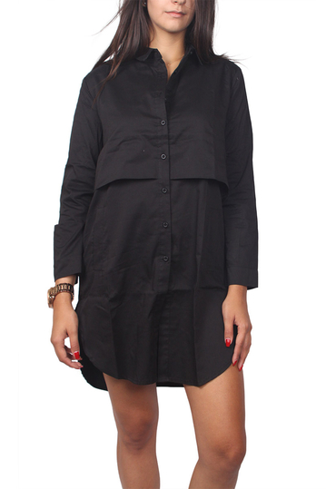 Soft Rebels Alieen long sleeved shirt dress black