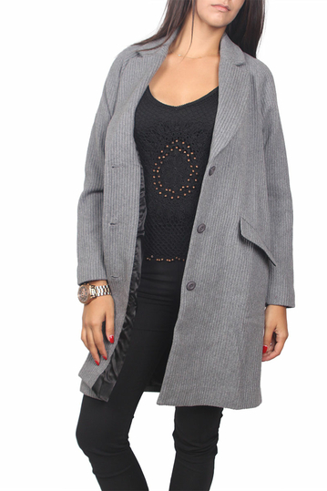 Soft Rebels Glen παλτό γκρι μελανζέ