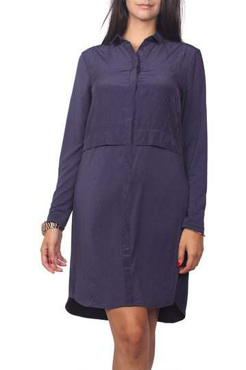 Soft Rebels Gloria long sleeved shirt dress eclipse blue