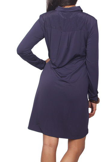 Soft Rebels Gloria μακρυμάνικο μπλε σεμιζιέ φόρεμα