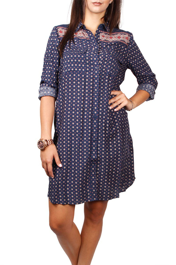 Soft Rebels Signe long sleeved shirt dress blue