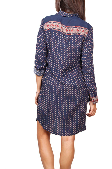 Soft Rebels Signe μακρυμάνικο σεμιζιέ φόρεμα navy