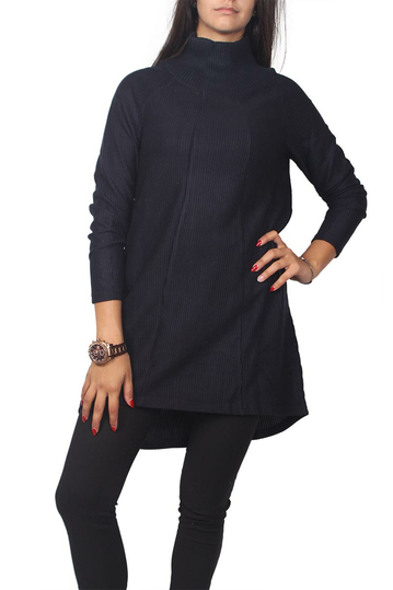 Soft Rebels Val rollneck ribbed dress eclipse blue