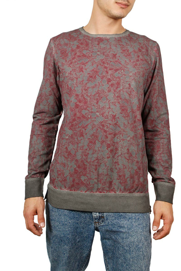 Men's long sleeve Flower tee grey