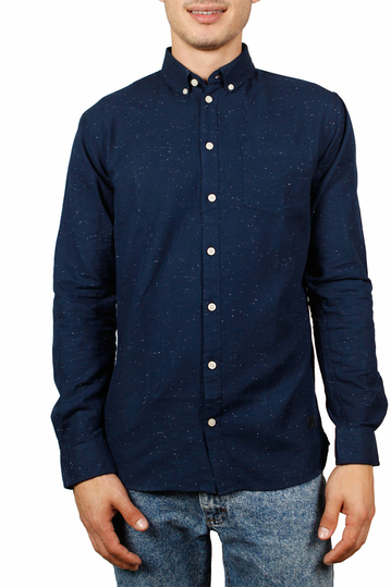 Minimum Bronxwood speckled shirt dark iris