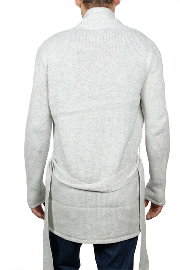 Minimum Sadid longline πλεκτή ζακέτα ανοιχτό γκρι μελανζέ