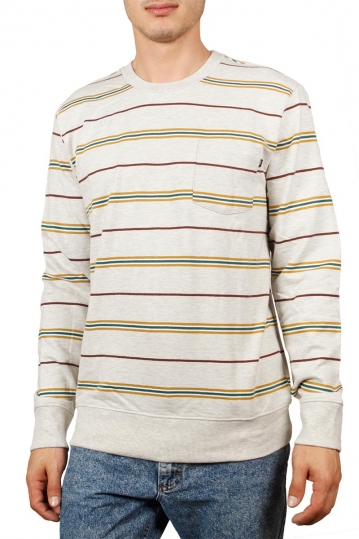 Obey Market φούτερ μπλούζα εκρού μελανζέ με τσεπάκι