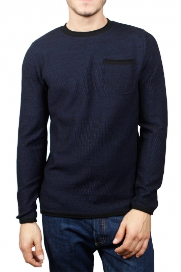 3PLAY men's sweater marl black-blue