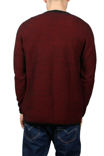 3PLAY ανδρική πλεκτή ζακέτα κόκκινη