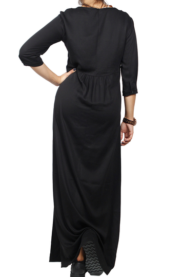 Arpyes maxi τουνίκ μαύρο με σκισίματα