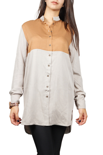 Arpyes long shirt beige-camel