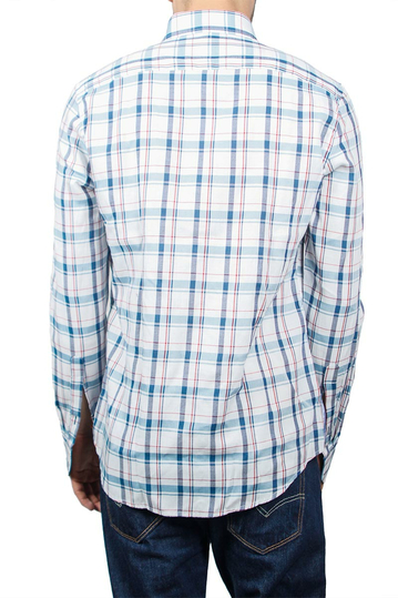 Missone ανδρικό πουκάμισο καρό λευκό-μπλε
