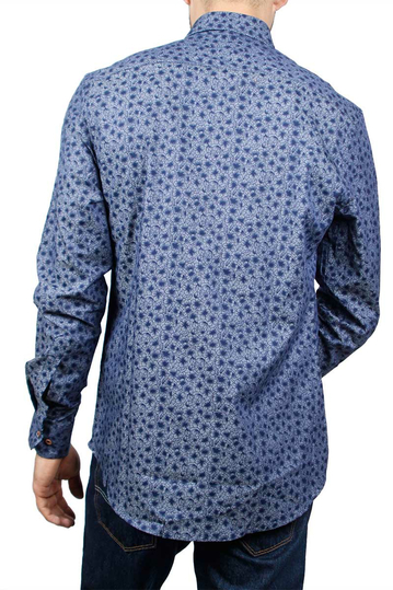 Missone ανδρικό πουκάμισο μπλε με φλοραλ πριντ