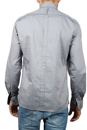 Ανδρικό slim fit μακρυμάνικο πουκάμισο γκρι