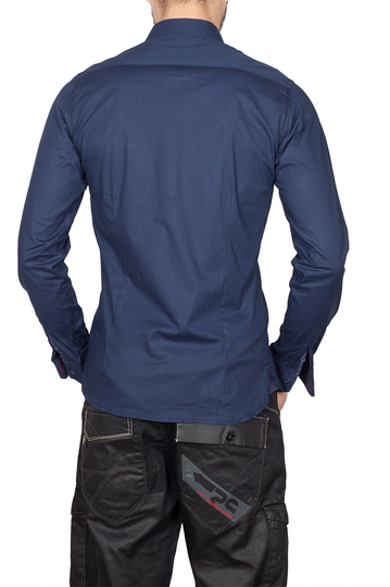 Ανδρικό slim fit μακρυμάνικο πουκάμισο navy