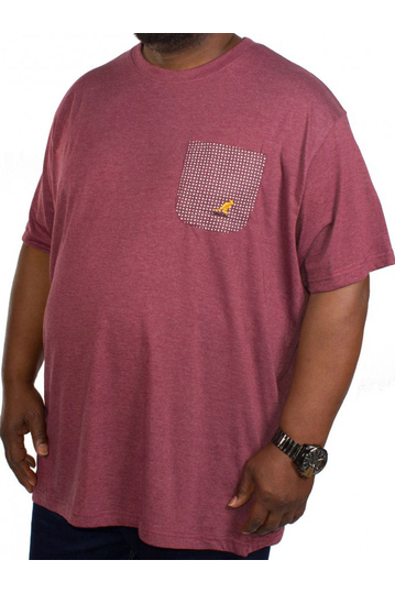 Big size Kangol Walle pocket T-shirt bordeaux marl