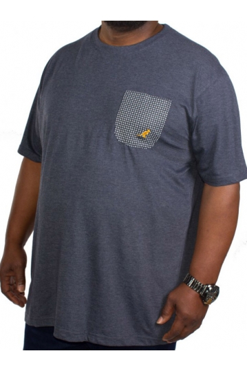 Big size Kangol Walle pocket T-shirt navy marl
