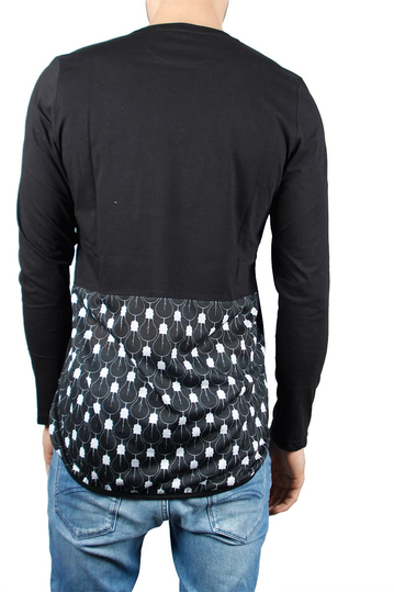 Ανδρική μακρυμάνικη μπλούζα μαύρη με τσεπάκι