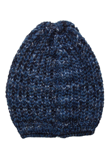 Knitted beanie blue marl