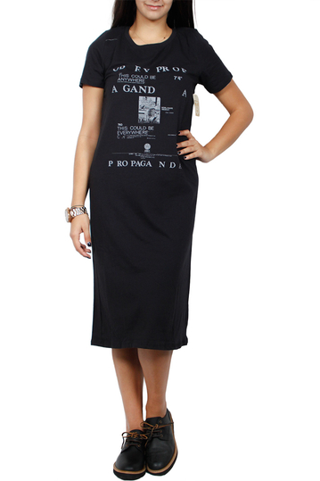 Obey Be anywhere midi dress black