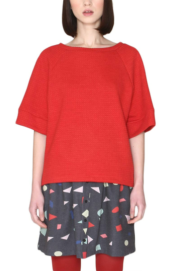 Pepaloves Ruth wide sleeve sweatshirt red