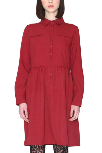 Pepaloves Nora long-sleeved shirt dress wine