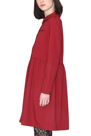 Pepaloves Nora long-sleeved shirt dress wine