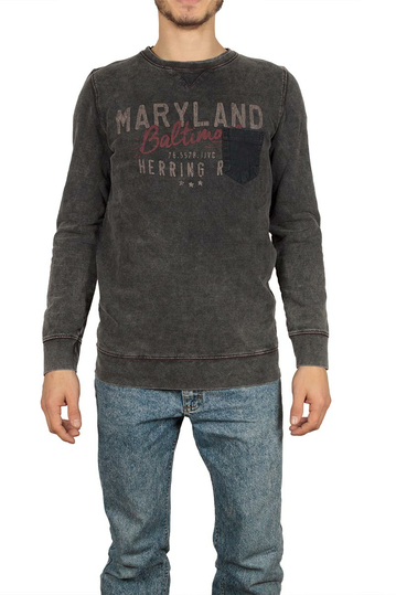 Stone washed sweatshirt grey