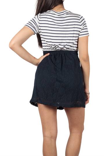 Dahlia κοντομάνικο μίνι φόρεμα με δαντέλα