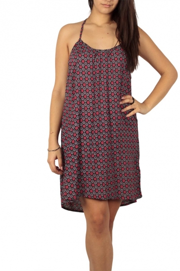 Printed backless dress in loose fit